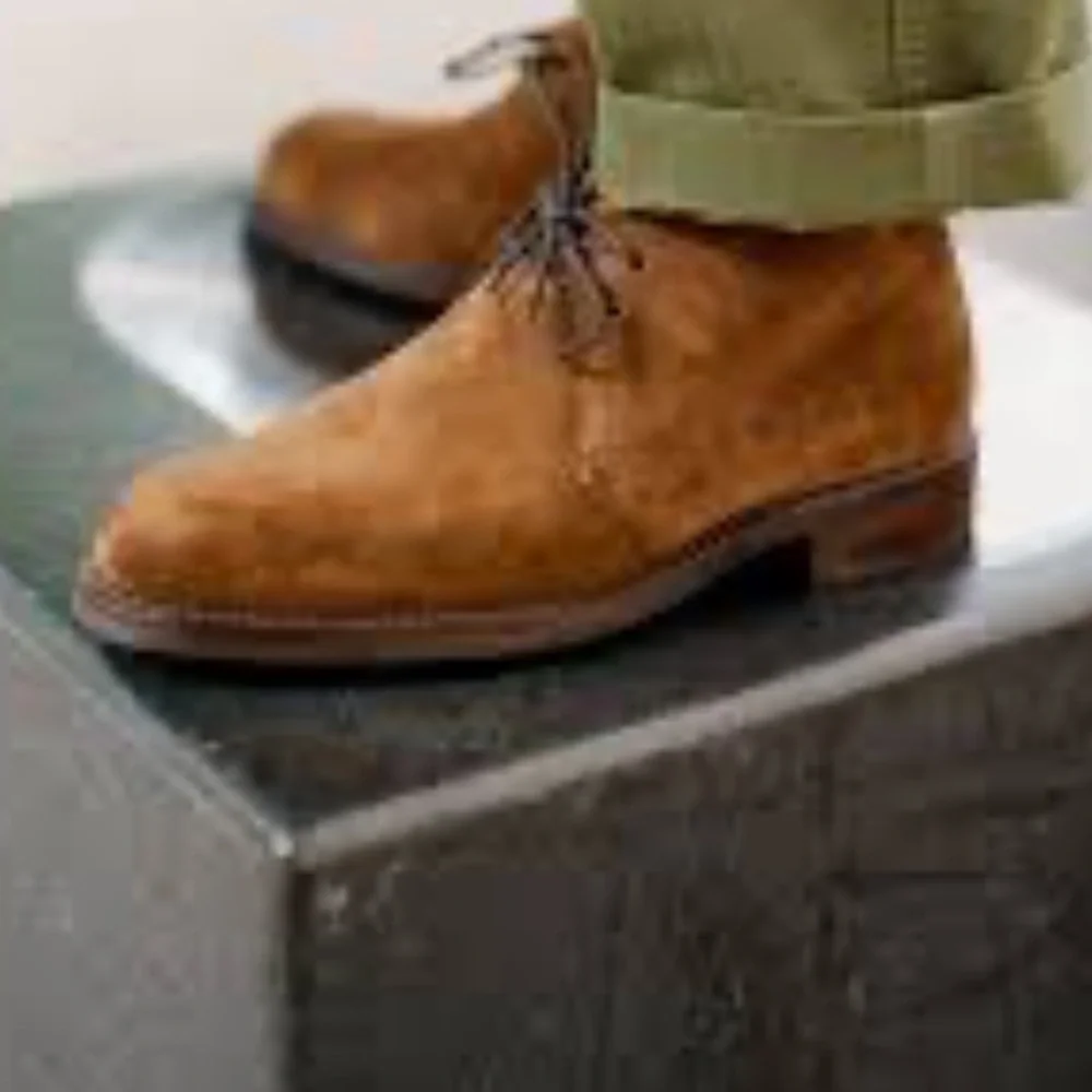 d’Lois VIP Hand made in Colombia leather chuka lace up boots Men's Brown Suede 7